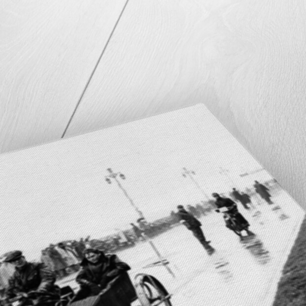 A Bat motorbike and sidecar taking part in the Pioneer Run, Brighton, 1913 by Unknown