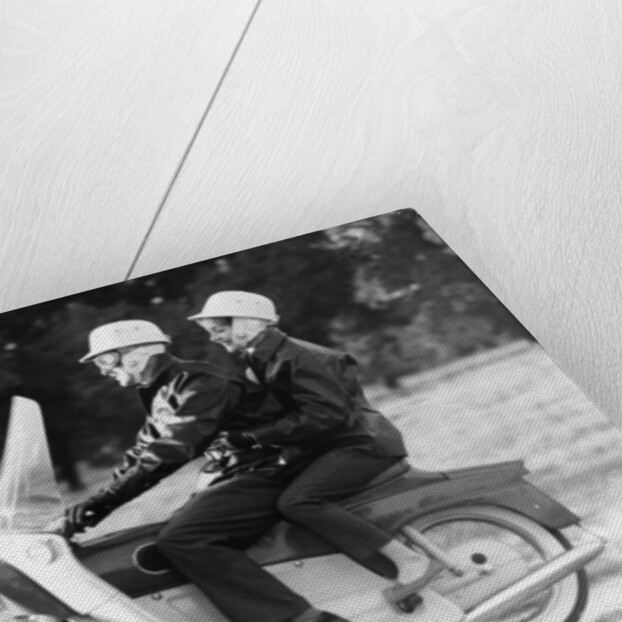 A man and a woman riding an Ariel Leader, 1958 by Unknown