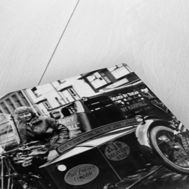 Woman riding a 1929 500cc AJS motorbike, (c1929?) by Unknown