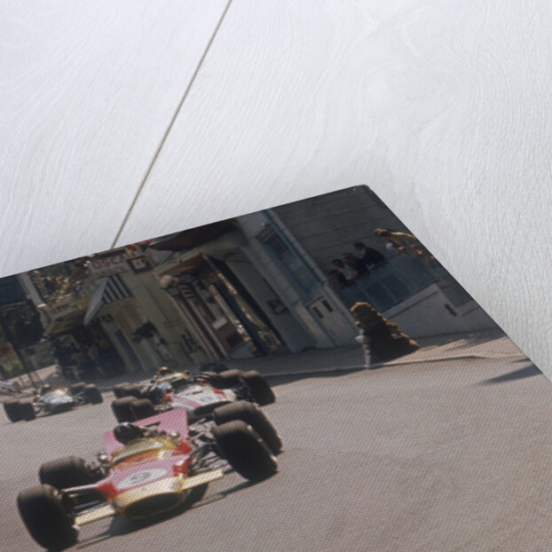 Graham Hill's Lotus leading John Surtees' Honda, Monaco Grand Prix, 1968 by Unknown