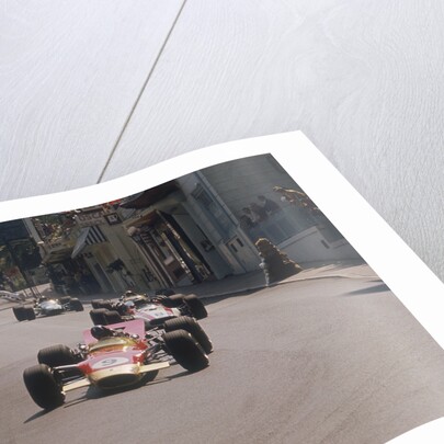 Graham Hill's Lotus leading John Surtees' Honda, Monaco Grand Prix, 1968 by Unknown