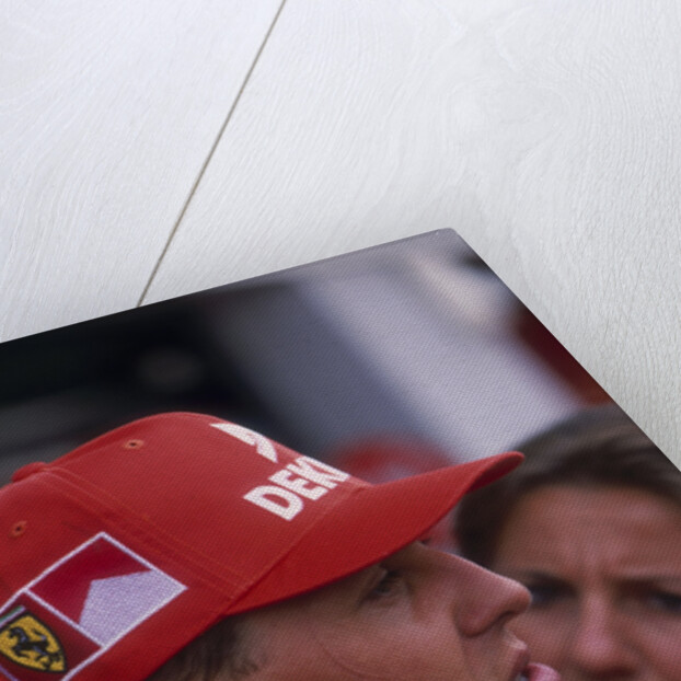 Michael Schumacher being interviewed, British Grand Prix, Silverstone, Northamptonshire, 1997 by Unknown