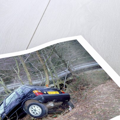 Fiat Uno crashed in to ditch by Unknown