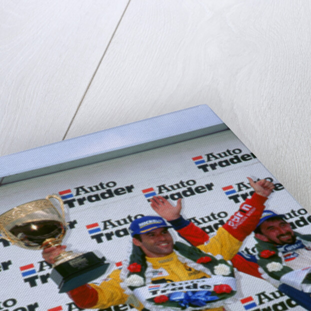 Alain Menu.British touring car driver celebrates victory by Unknown
