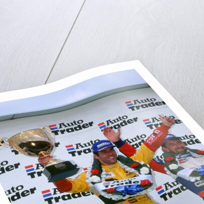 Alain Menu.British touring car driver celebrates victory by Unknown