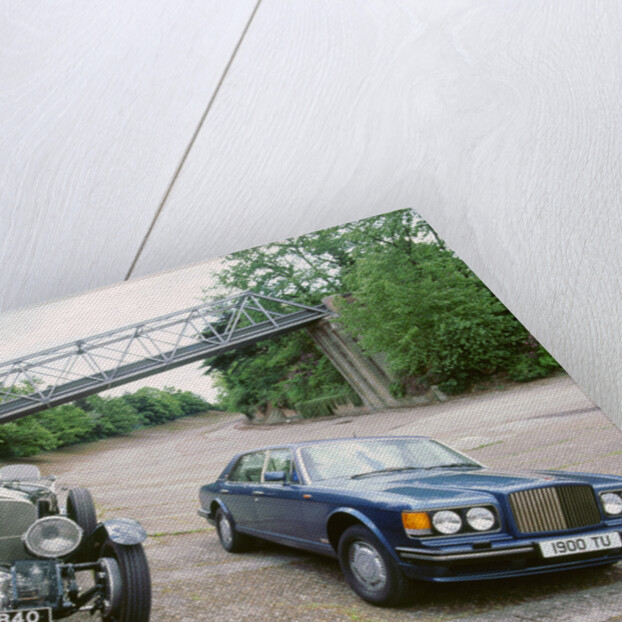 1991 Bentley Turbo R and 1930 Bentley 4.5 blower at Brooklands by Unknown