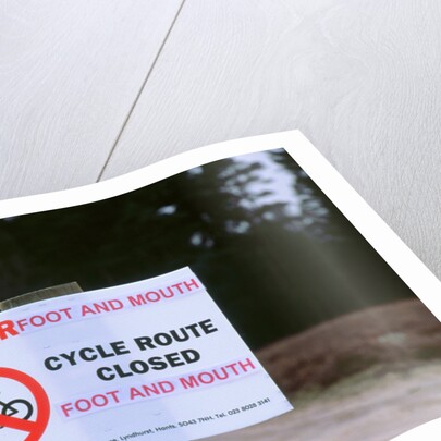 No cycling-Foot and Mouth closure 2001. New Forest by Unknown