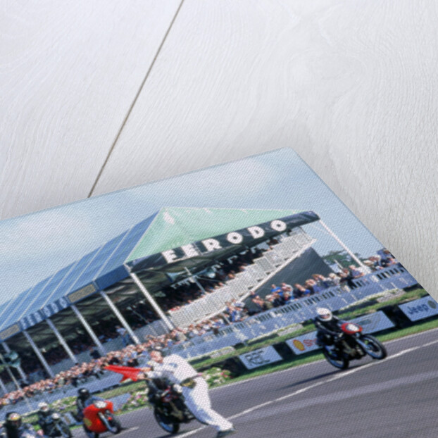 Goodwood revival meeting. Motorcycle race starting grid by Unknown