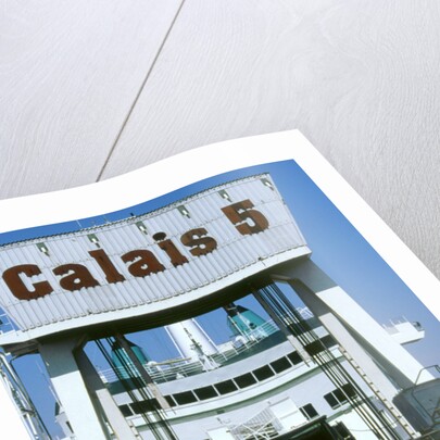 Cars boarding ferry at Calais by Unknown