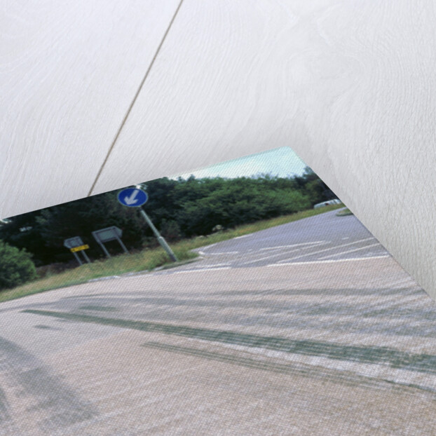 Tyre skidmarks on road surface by Unknown