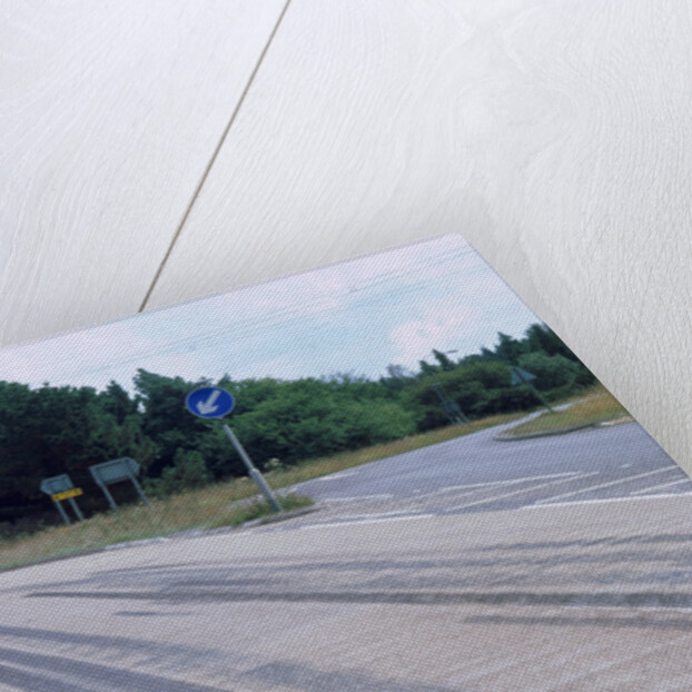 Tyre skidmarks on road surface by Unknown