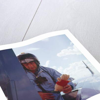 Donald Campbell with Mascot Mr.Woppit, 1960s by Unknown