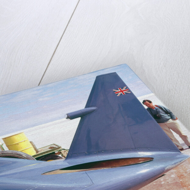 Donald Campbell examines Bluebird, Lake Eyre, Australia, 1960s by Unknown