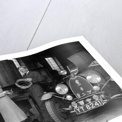 Denis Evans working on his Bugatti Type 43 2262cc by Bill Brunell