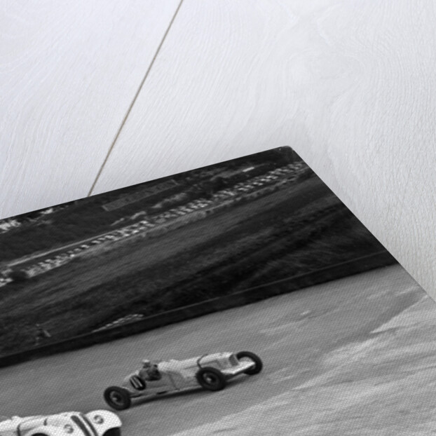 MG K3, Frazer-Nash BMW and Alvis cars racing at Brooklands by Bill Brunell