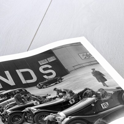 Cars on the start line at the MCC Members Meeting, Brooklands, 10 September 1938 by Bill Brunell