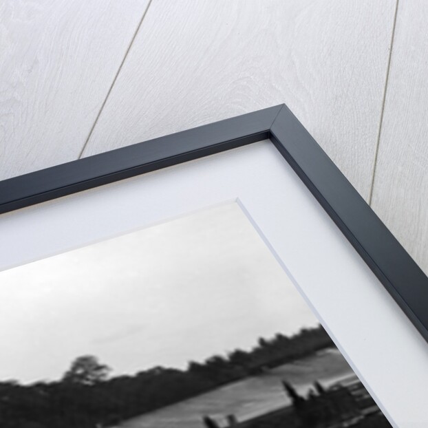 Bentley leading a Barnato-Hassan Special and a Jensen, October Long Handicap, Brooklands, 1938 by Bill Brunell