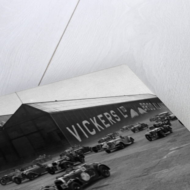 Cars racing at the MCC Members Meeting, Brooklands, 10 September 1938 by Bill Brunell