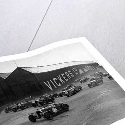 Cars racing at the MCC Members Meeting, Brooklands, 10 September 1938 by Bill Brunell