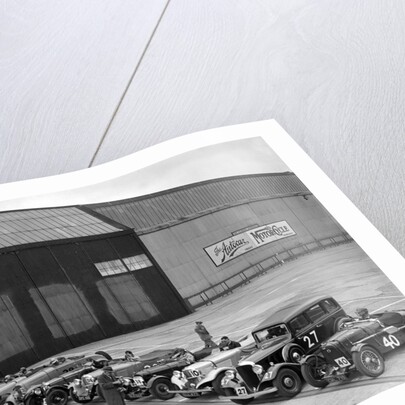 Cars on the start line at the JCC Members' Day, Brooklands, 8 July 1939 by Bill Brunell