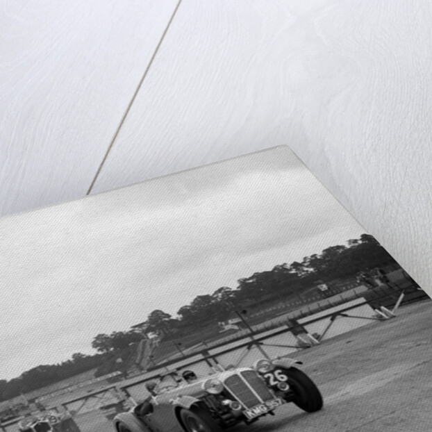 Cars racing through the chicane, JCC Members Day, Brooklands, 8 July 1939 by Bill Brunell