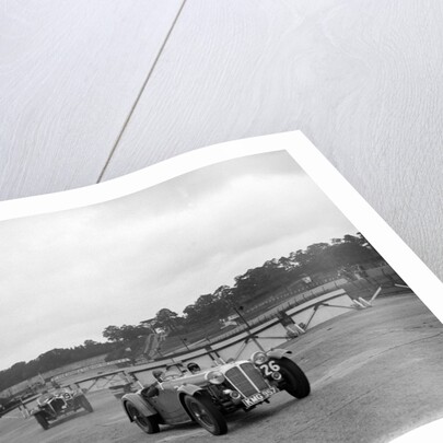 Cars racing through the chicane, JCC Members Day, Brooklands, 8 July 1939 by Bill Brunell