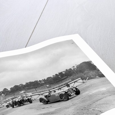 Cars racing through the chicane, JCC Members Day, Brooklands, 8 July 1939 by Bill Brunell