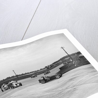 Motor race on the Campbell Circuit at Brooklands by Bill Brunell