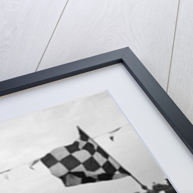 Alfa Romeo taking the chequred flag in a race at Brooklands by Bill Brunell