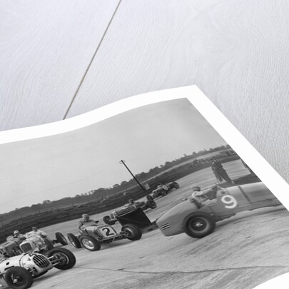 Cars racing at the BARC Meeting on the Campbell Circuit, Brooklands, 15 October 1938 by Bill Brunell
