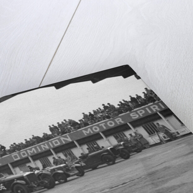 Cars at the start of a race at a JCC Meeting, Brooklands by Bill Brunell