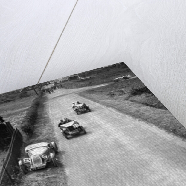 Two MG M types passing a broken down 1928 Alta Prototype, JCC Members Day, Brooklands, 4 July 1931 by Bill Brunell