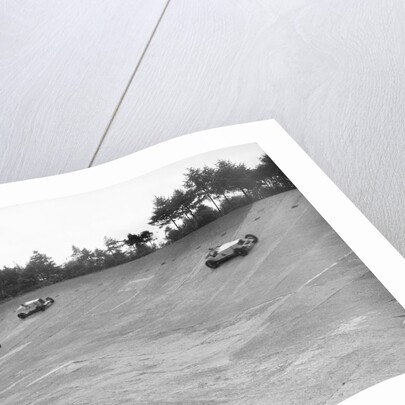 Invicta, Talbot and Frazer-Nash cars racing on the Members Banking at Brooklands by Bill Brunell
