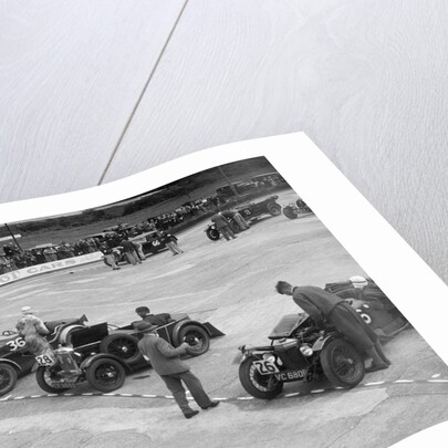 Cars on the starting grid at the JCC Members Day, Brooklands, 4 July 1931 by Bill Brunell
