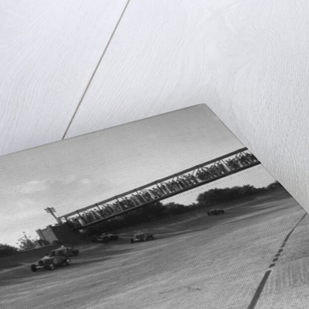 Cars racing on Byfleet Banking during the BRDC 500 Mile Race, Brooklands, 3 October 1931 by Bill Brunell