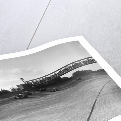 Cars racing on Byfleet Banking during the BRDC 500 Mile Race, Brooklands, 3 October 1931 by Bill Brunell