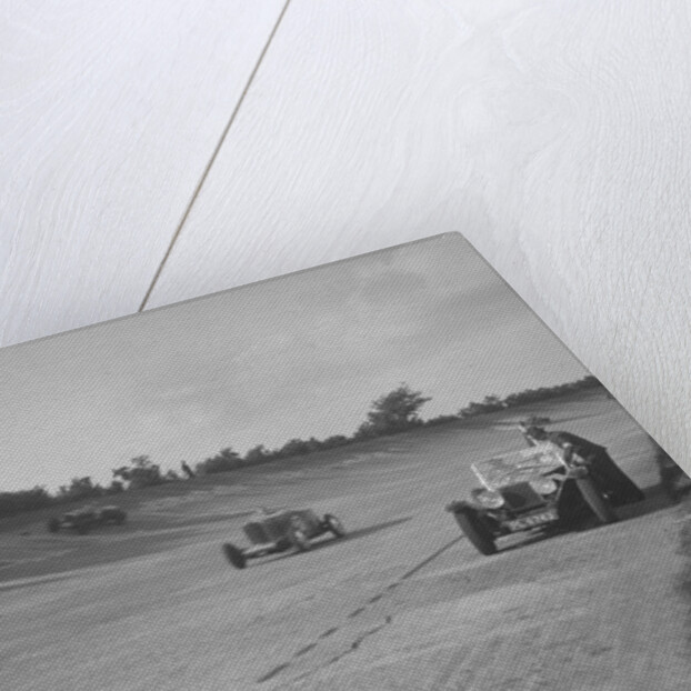 Cars racing on Byfleet Banking during the BRDC 500 Mile Race, Brooklands, 3 October 1931 by Bill Brunell