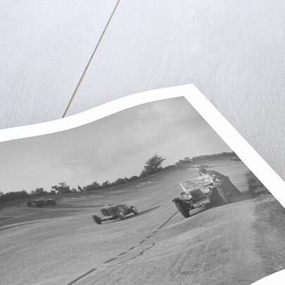 Cars racing on Byfleet Banking during the BRDC 500 Mile Race, Brooklands, 3 October 1931 by Bill Brunell