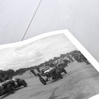 Aston Martins, Salmson and MG at the start of the LCC Relay GP, Brooklands, 25 July 1931 by Bill Brunell
