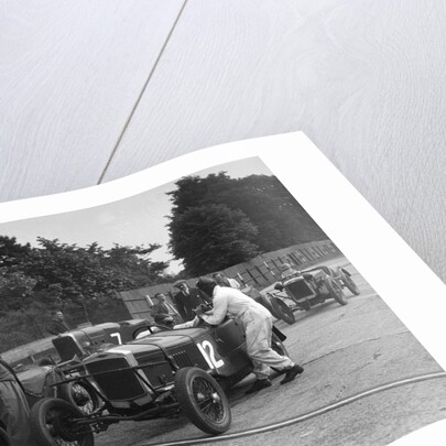 Minerva, Austin and Alvis at the start of an Inter-Club Meeting, Brooklands, 20 June 1931 by Bill Brunell