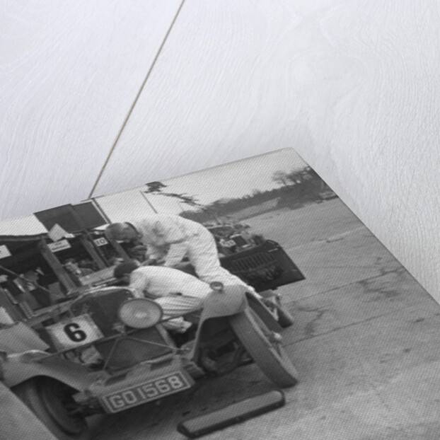 Talbot 90 of E and SJ Burt in the pits at the JCC Double Twelve race, Brooklands,  May 1931 by Bill Brunell
