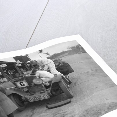 Talbot 90 of E and SJ Burt in the pits at the JCC Double Twelve race, Brooklands,  May 1931 by Bill Brunell