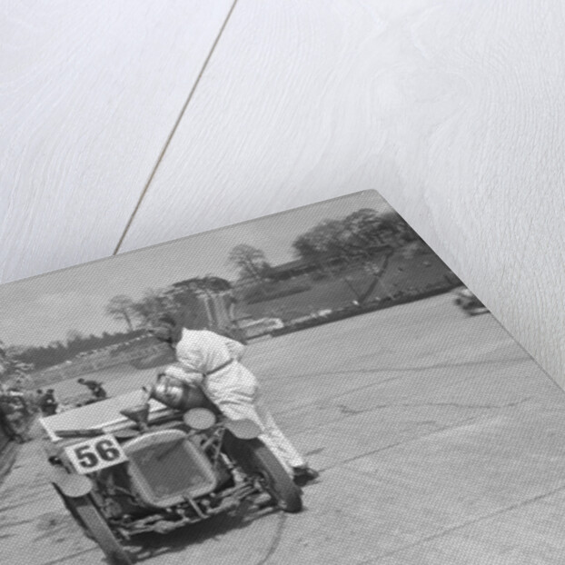 J Reeves and HHB Beacon's Austin Ulster in the pits, JCC Double Twelve race, Brooklands, 1931 by Bill Brunell