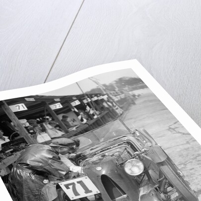MG C type of Ron Horton and Bill Humphreys in the pits, JCC Double Twelve race, Brooklands, 1931 by Bill Brunell