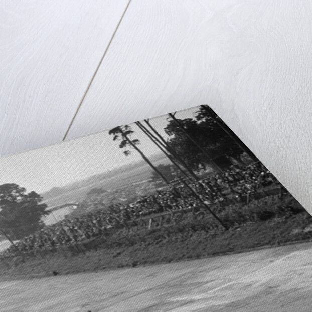 Talbot 90 on the banking at Brooklands, 1930s by Bill Brunell