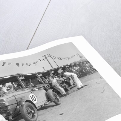 Two Talbot 105s in the pits at the JCC Double Twelve race, Brooklands, 8/9 May 1931 by Bill Brunell