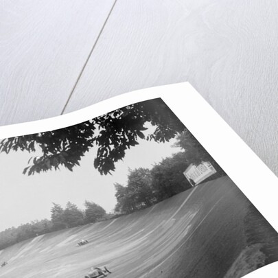 Riley 9 Brooklands on the banking at Brooklands by Bill Brunell