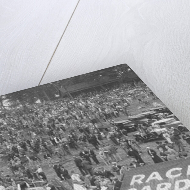 Crowds attending a motor race at Brooklands by Bill Brunell