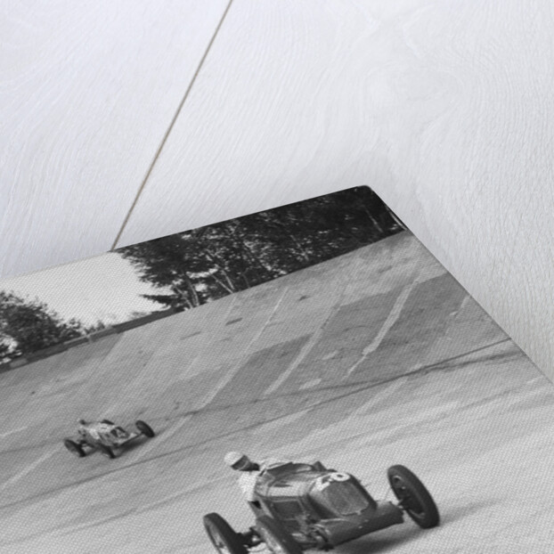 Reg Parnell's MG K3 leading B Bira's Maserati, JCC International Trophy, Brooklands, 2 August 1937 by Bill Brunell