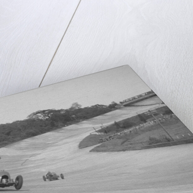 Sir Henry Birkin's Bentley leading Earl Howe's Bugatti Type 54, BARC meeting, Brooklands, May 1932 by Bill Brunell